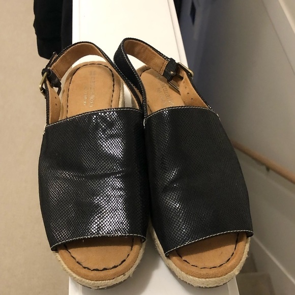 Womens NATURALIZER N5 COMFORT BLACK PEEP TOE ESPADRILLES SIZE 8 NEW NO BOX - Picture 3 of 9